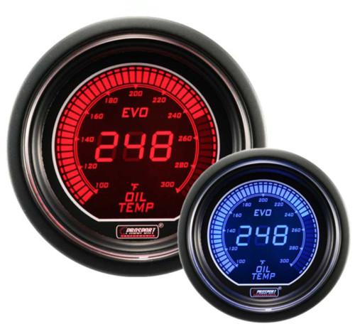 Oil temperature gauge evo series red/blue 52mm 2 1/16"
