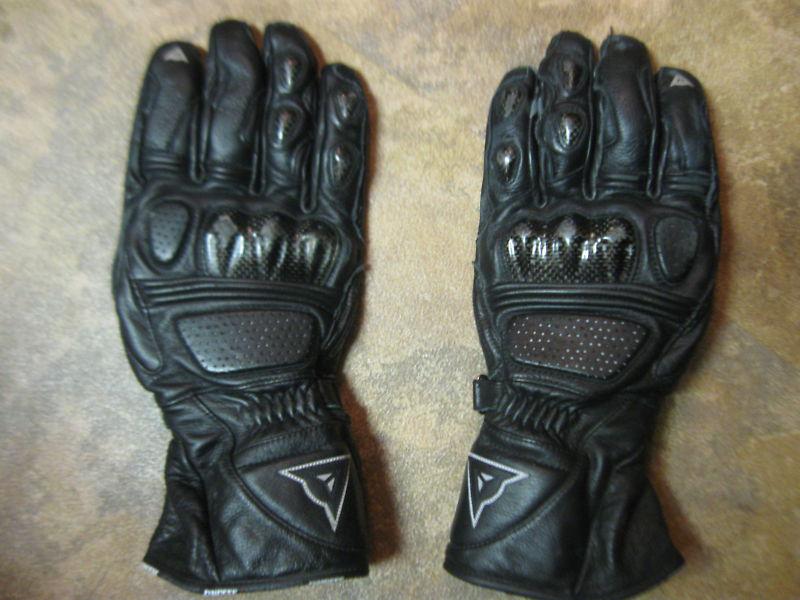 Dianese motorcycle leather gloves men's xl black armor knuckles 