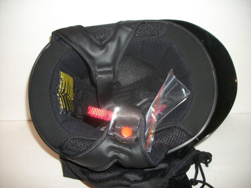 Helmet Motorcycle Half Gloss Black Red Orange Flames Size XS Adult Dot Cert Nib, US $35.88, image 7