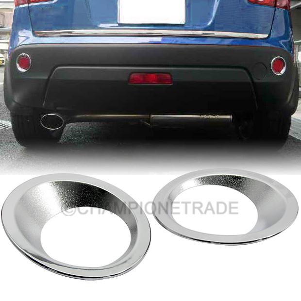 Chrome rear fog light bumper cover trims pair for nissan qashqai dualis 2007-09