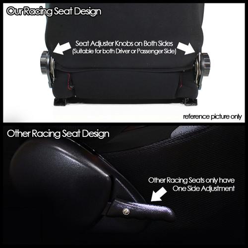 2X BLACK PVC LEATHER BLACK STITCH RECLINABLE SRT STYLE DRIFT RACING SEAT+SLIDER, US $181.99, image 2