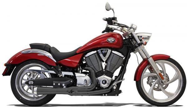Bassani road rage short megaphone exhaust full system blk victory kingpin 06-11