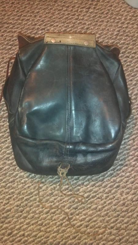 Vintage black leather motorcycle saddlebags, US $50.00, image 3