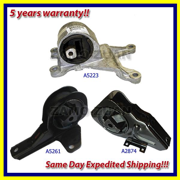 97-01 chevrolet malibu 2.4/ 3.1l trans. mount mount set 3pcs a2874 a5223 a5261