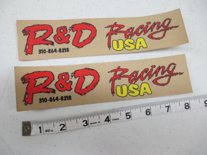 (2) r&d racing decals stickers motocross supercross mx vintage kx rm cr yz