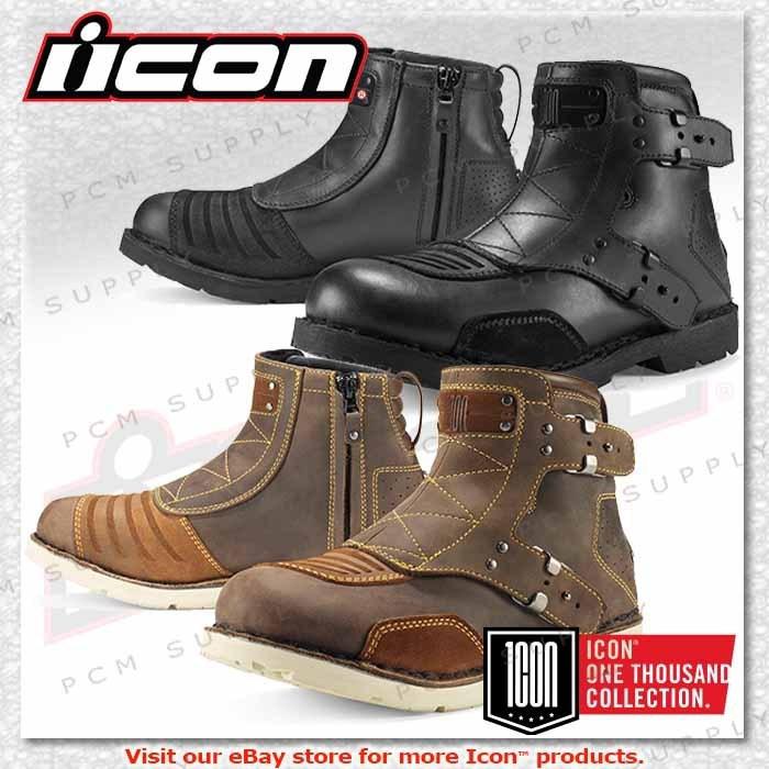 Icon 1000 collection el bajo motorcycle riding leather short boot