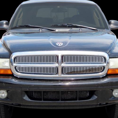 Dodge durango 97-03 vertical billet polished stainless grill insert trim cover