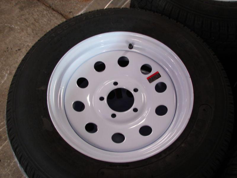 Find 15" UTILITY BOAT TRAILER WHEEL TIRE NEW WHITE MOD 5 LUG 225R in