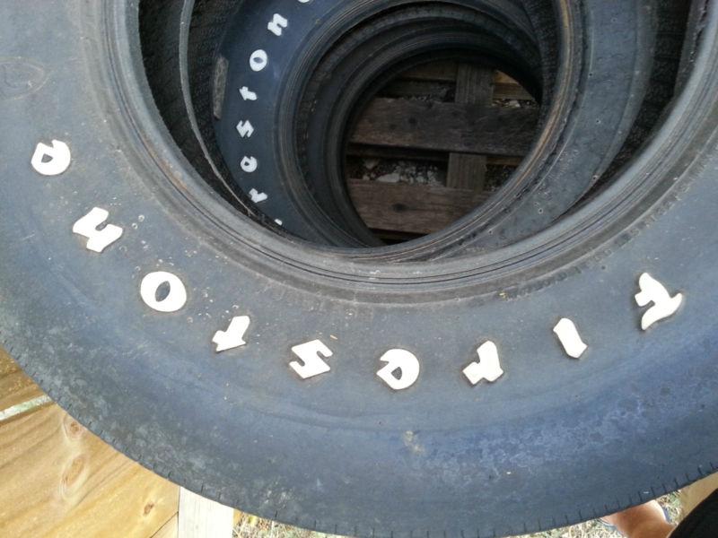 F70-14 FIRESTONE POLY/GLAS RAISED WHITE LETTER TIRES, US $300.00, image 4