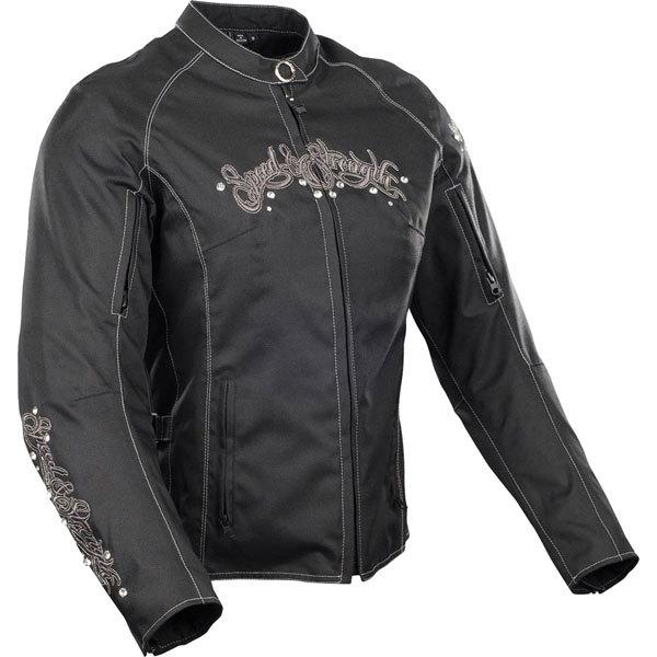 Black l speed and strength to the 9's women's textile jacket