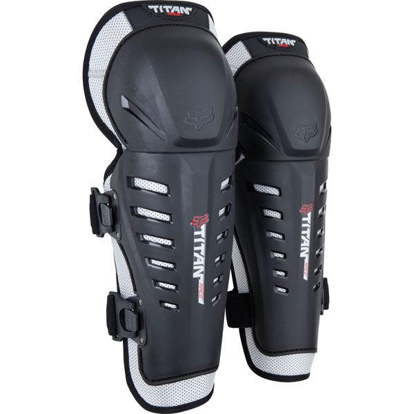 Black/silver fox racing titan race knee/shin guards