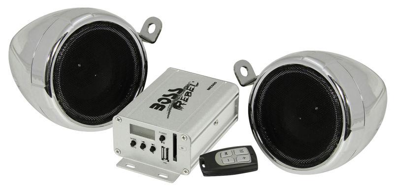 Boss audio mc500 motorcycle boat utv water proof amplifier speakers