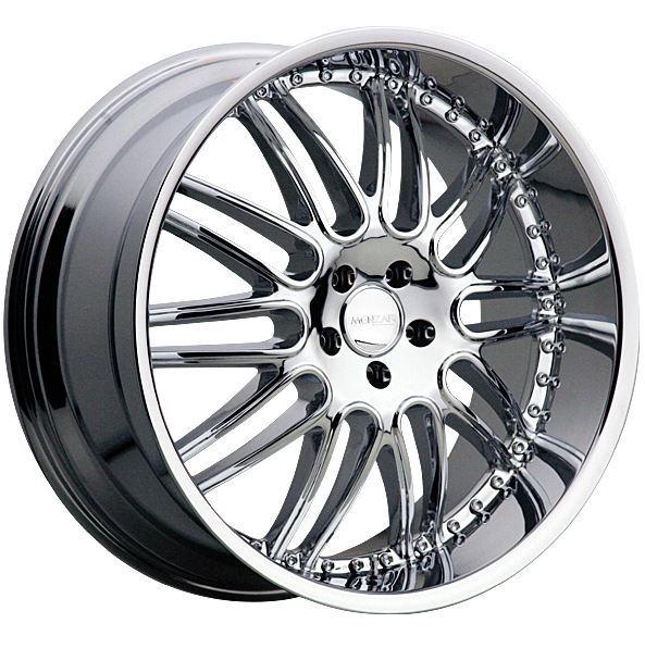 22" x 9.5" & 22" x 10.5" chrome menzari z10 noire 5x112 rims staggered wheels