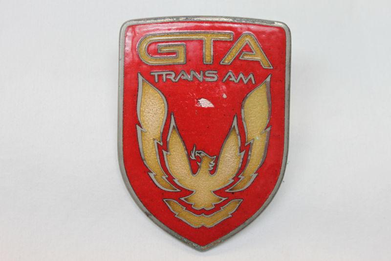87-90 trans am gta flame red front bumper emblem used oem