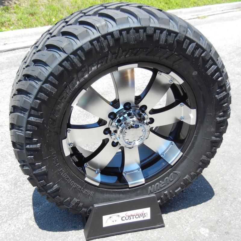 20" black ultra wheels 285/55/20 durun m/t tires chevy gmc 2500 3500 8x180