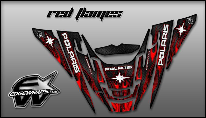 Polaris edge 02-10 rmk xc pro-x custom graphics -  red flames