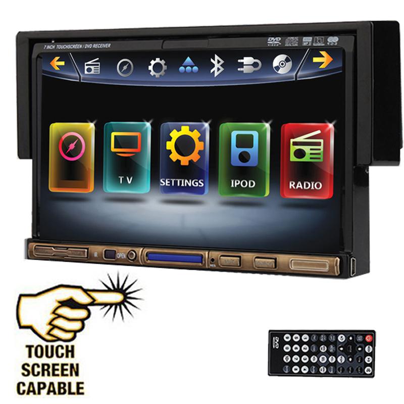 Car 7" touchscreen cd mp3 dvd player receiver single-din bluetooth