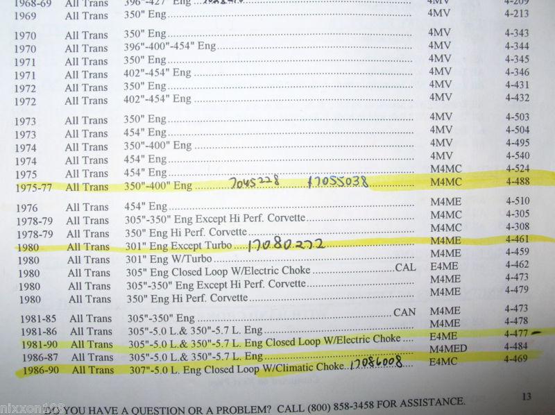 ROS QUADRAJET CARBURETOR 1980 CHEVROLET CAPRICE 301 V8 PONTIAC FIREBIRD BUICK GS, US $19.80, image 11