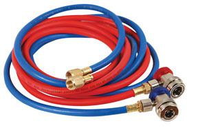 Fjc 6448 r134a 10ft a/c charging hose set with manual couplers