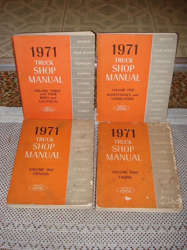 1971 ford truck shop manual set original service books