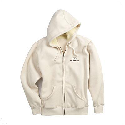 Polaris thermal sherpa full zip up hoodie hood ivory womens x large xl xlg