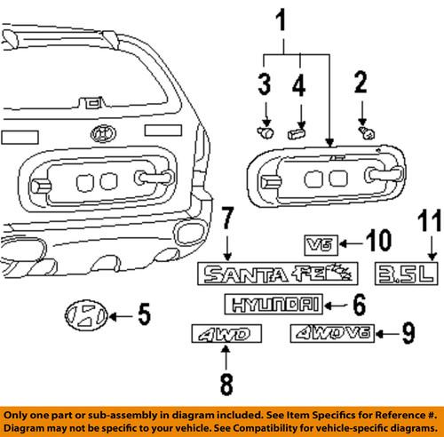 Hyundai oem 8635326200 lift gate-emblem