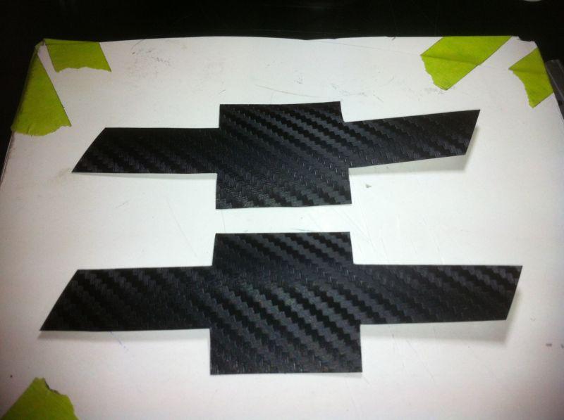 2014 only camaro carbon fiber front and rear bowtie emblem overlay vinyl decal