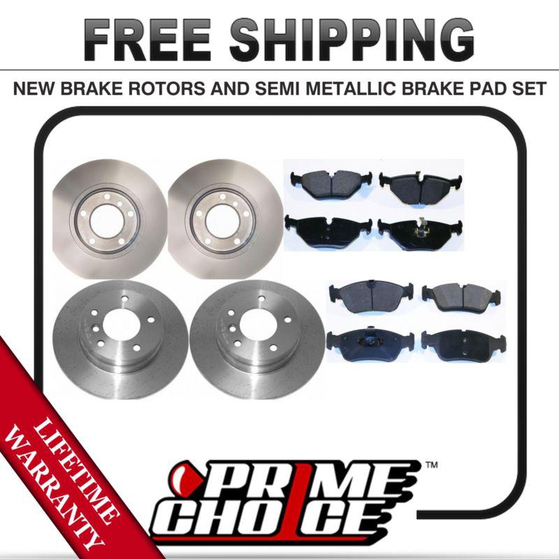 Front + rear kit (4) brake rotors & (8) brake pads with lifetime warranty