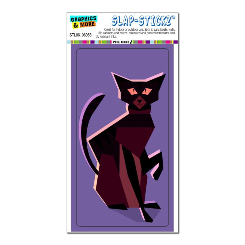 Geometric cat dark brown - slap-stickz™ car window locker bumper sticker