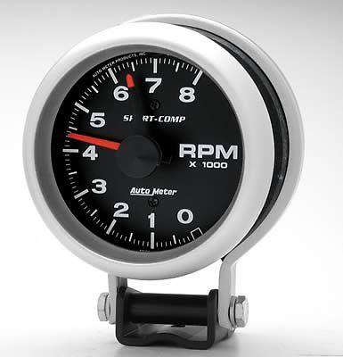 Autometer sport-comp series tachometer 0-8,000 3 3/4" dia black face 3780