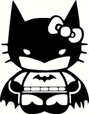 Hello kitty batman dark knight car window vinyl decal bumper sticker robin jdm