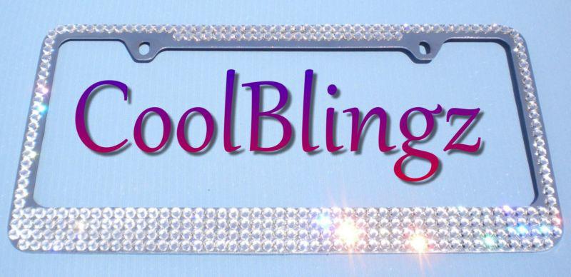 Mega bling crystal rhinestone license plate frame made w/ swarovski elements