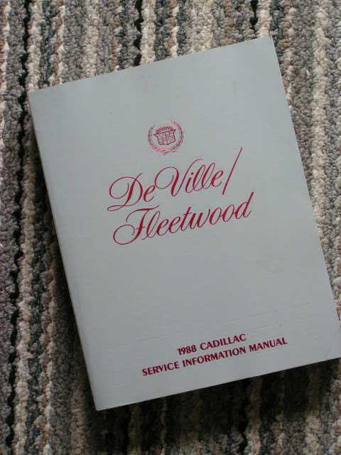 1988 cadillac  deville and fleetwood service information manual used