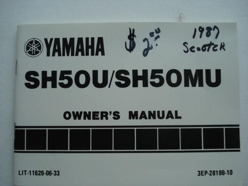 1987 yamaha scooter sh50u/mu owner`s manual, new 
