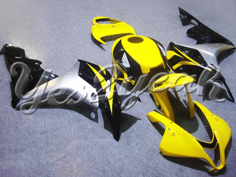 Injection molded fit 2007 2008 cbr600rr 07 08 yellow black fairing zn122