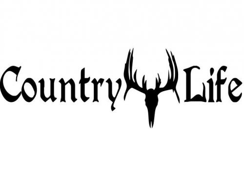 Country life windshield decal/sticker 6"x30"redneck,buck,bones,rack,deer