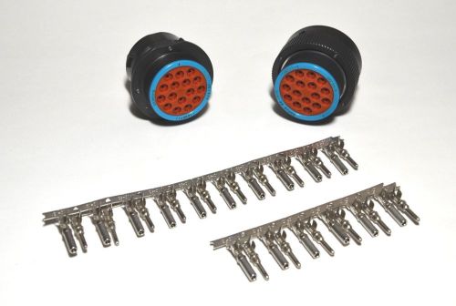 Deutsch hdp20 16-pin bulkhead connector kit, 12 awg stamp contacts (10 awg wire)