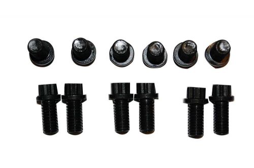 Kook&#039;s header fastener kit flange bolts 12-point steel black set of 16