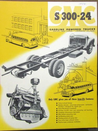 1954 gmc gasoline powered truck model s 300 24 original data sheet sale brochure
