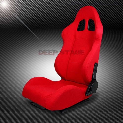 2 x red type-f1 reclinable sports style racing seats+mounting slider driver side