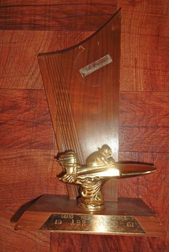 1961 m.r.r.a. 1st place outboard motor hydroplane racing trophy mercury mk 20