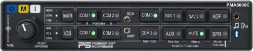 Avionics ps eng audio panel pma8000c three com