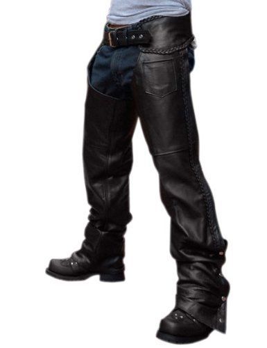 Interstate leather men's braided fully lined chap (xx-large)