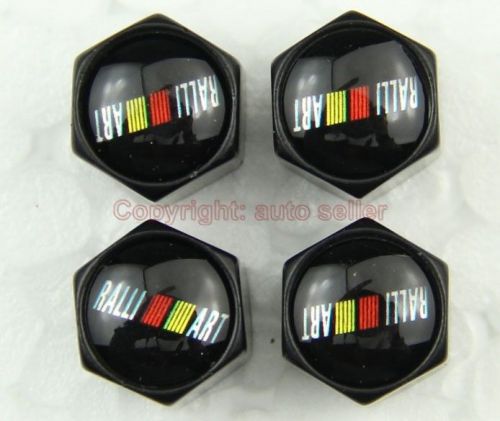4pcs ralliart metal wheel tire valve stems caps for mitsubishi