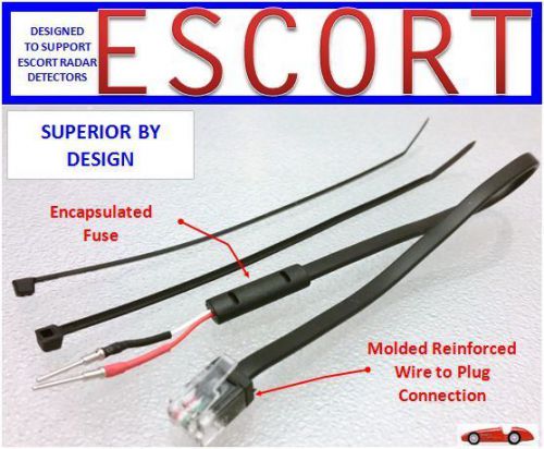 Escort, beltronics radar detector  direct mirror power cord            (mp-esct)