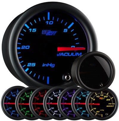 Glowshift tinted 7 color series vacuum gauge