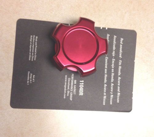 Mr gasket  red anodized screw in o/filler cap fits honda, acura nissan  #11040r