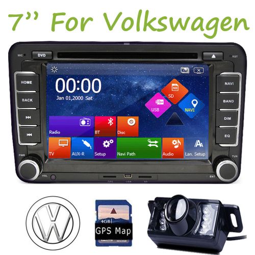 For volkswagen digital 7"hd car dvd gps player bluetooth radio usb+bullet camera