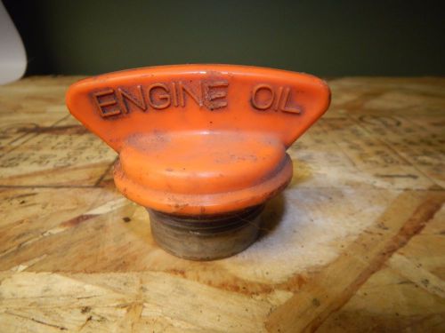 Original triumph tr8 car engine oil cap cover bsk1 tr-8 vintage orange