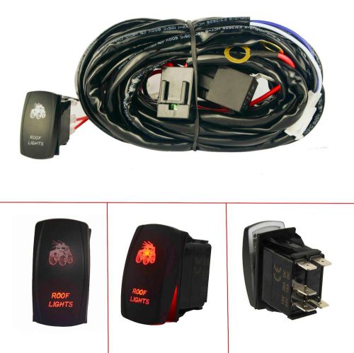 1 leg lead 300w 40a wiring harness relay fuse 5pin rocker switch roof led light